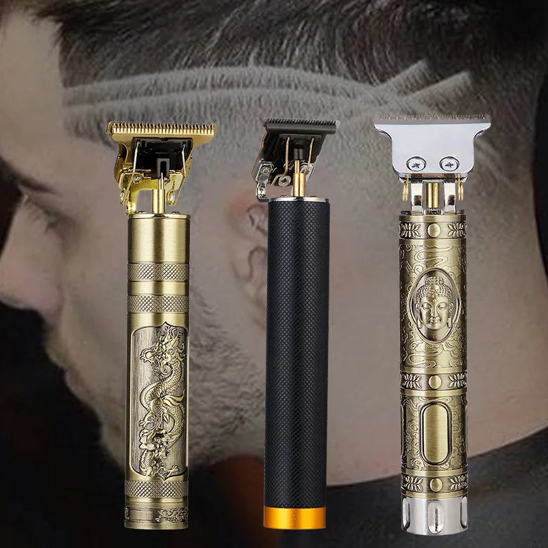 Factory direct sales T9 dragon and phoenix Buddha head hair clipper electric clipper razor retro oil head fader