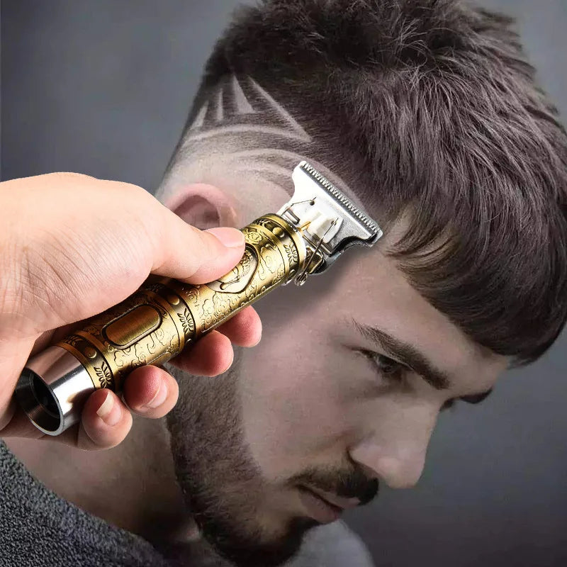 Factory direct sales T9 dragon and phoenix Buddha head hair clipper electric clipper razor retro oil head fader